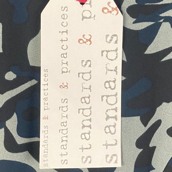 Standards and Practices Chiffon Camo High Low Dress Plus Size 2X Navy Blue - Picture 5 of 11